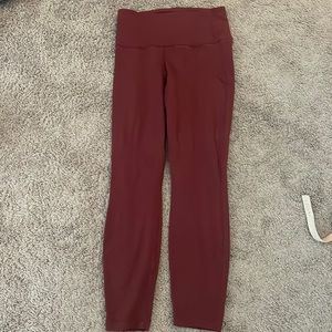 lululemon maroon leggings size 8